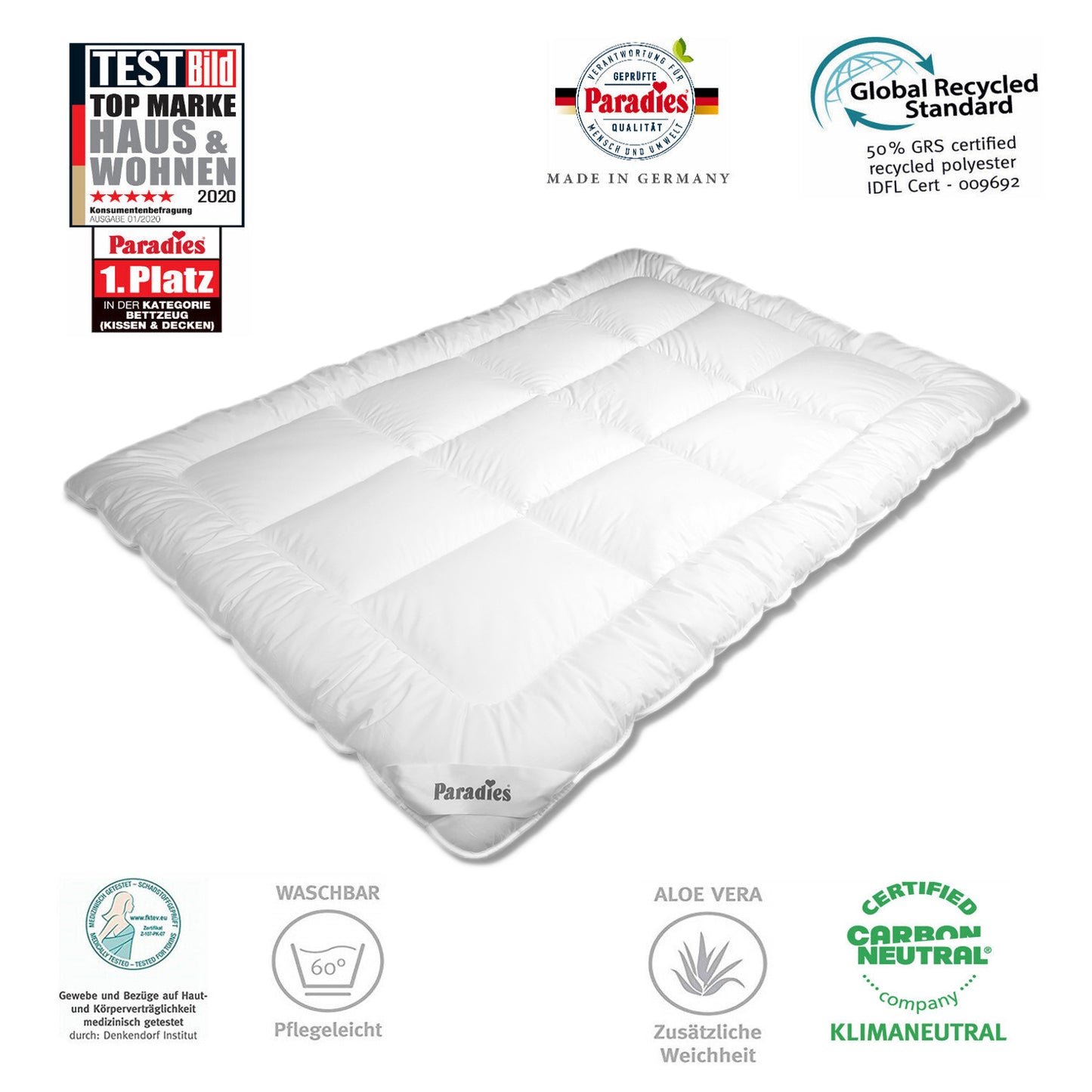 Paradies Winterdecke Bettenset Halia extra warm + Kissen Softy 135x200