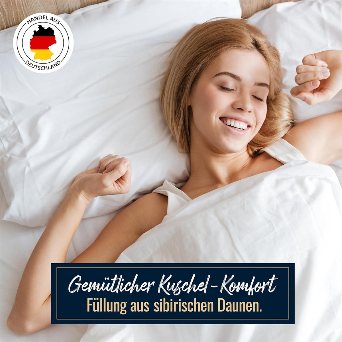 Kopfkissen Daunenkissen sibirische Daunen 500g weich 80x80 100% natur