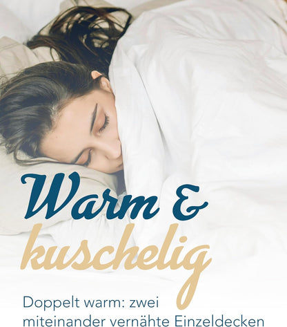 Extra warme Winter Bettdecke Duo Steppbett Baumwollbezug 135x200 95°