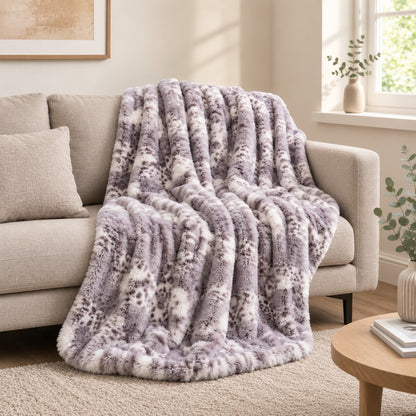 Felldecke Star Home Wohndecke Irbis Webpelz Fell Schneeleopard 150x200