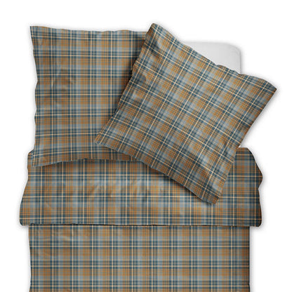 Dormabell Flanell Bettwäsche 11475 kariert natur, blau braun 135x200