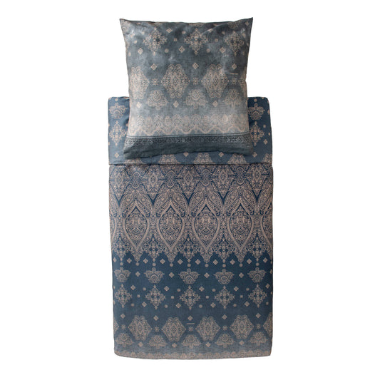 Bettwäsche Bassetti Mako Satin Kerala G1 grau natur 135x200