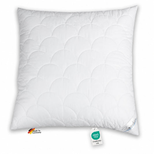 Weißes Kopfkissen 80x80 cm dormabell Active fresh mit rechteckiger Steppung.