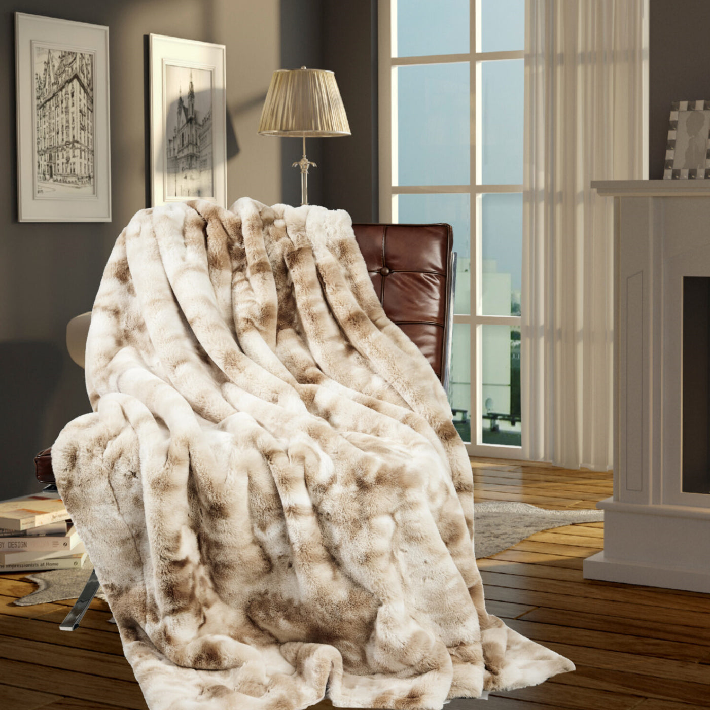 Felldecke Star Home Wohndecke Marmor creme Webpelz Fell 140x190