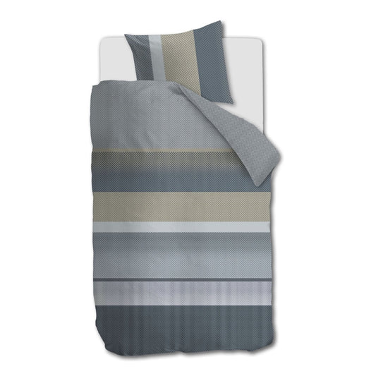 Beddinghouse Mako Satin Bettwäsche Marthe blau grün Streifen 135x200