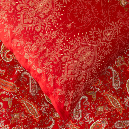 Bettwäsche Bassetti Mako Satin Monnalisa R1 bordeaux vanille 135x200