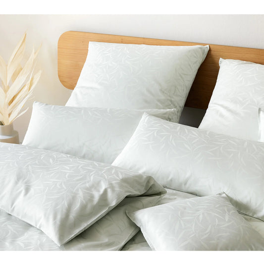 Elegante Mako Satin Bettwäsche Muriel 2406-4 grün Bambus 135x200