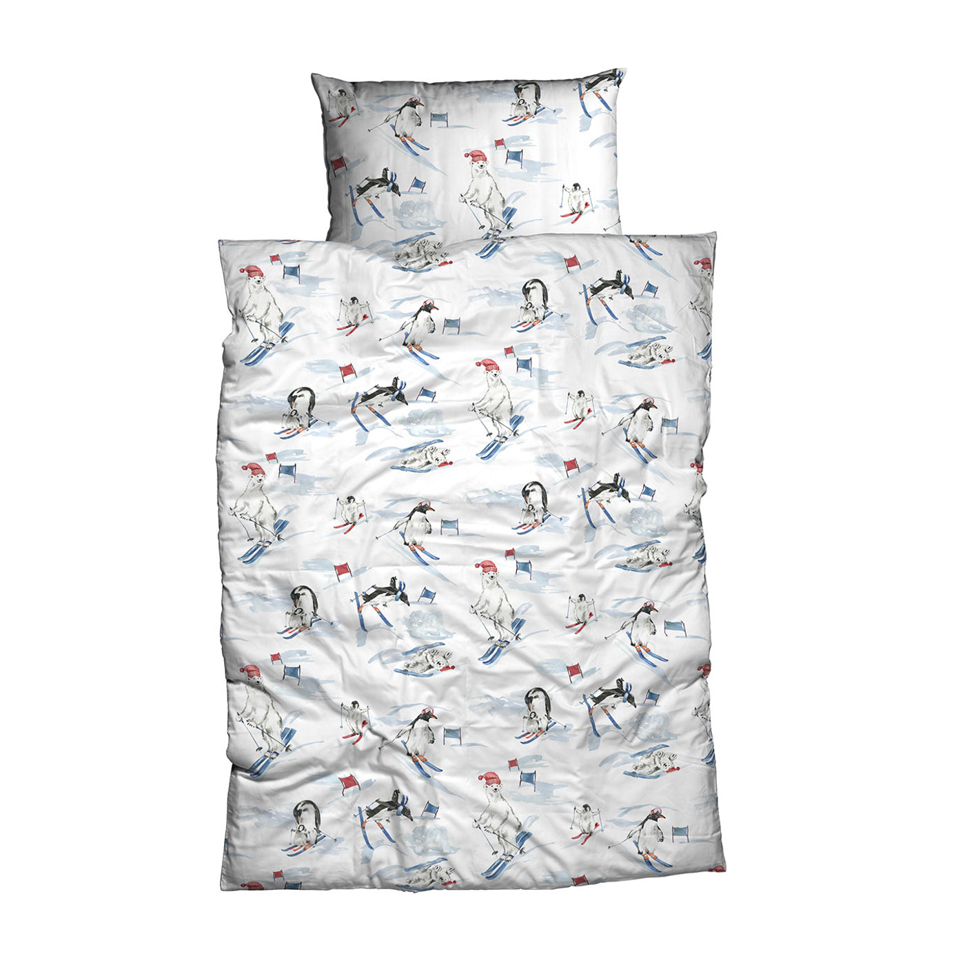 Dormabell Biber Bettwäsche Penguin Pinguin Eisbär Skifahrer 135x200
