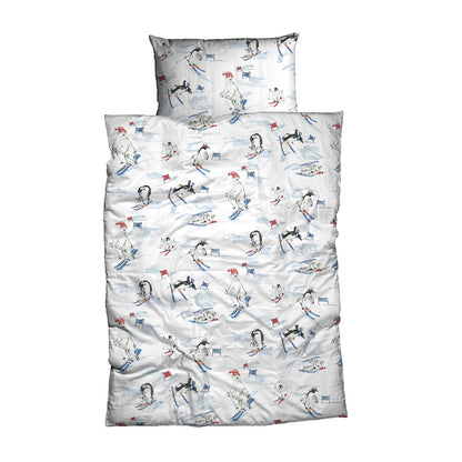 Dormabell Biber Bettwäsche Penguin Pinguin Eisbär Skifahrer 135x200