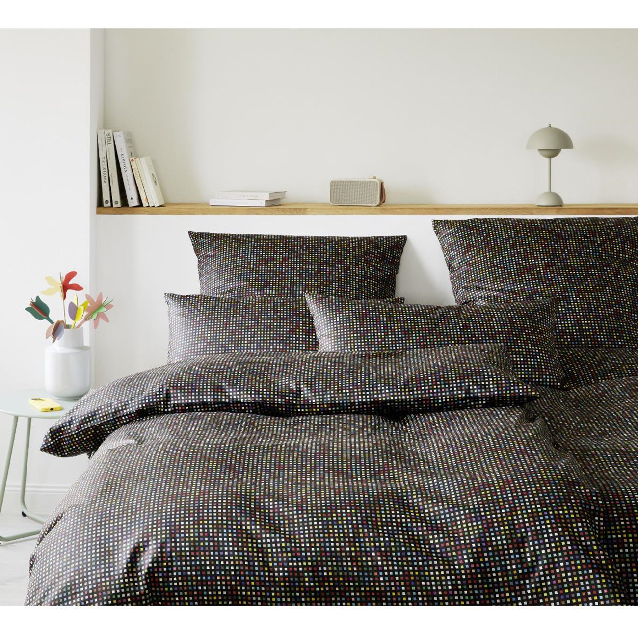 Bettwäsche Elegante Mako Satin Pixie 24535-9 Schwarz Bunt 135x200