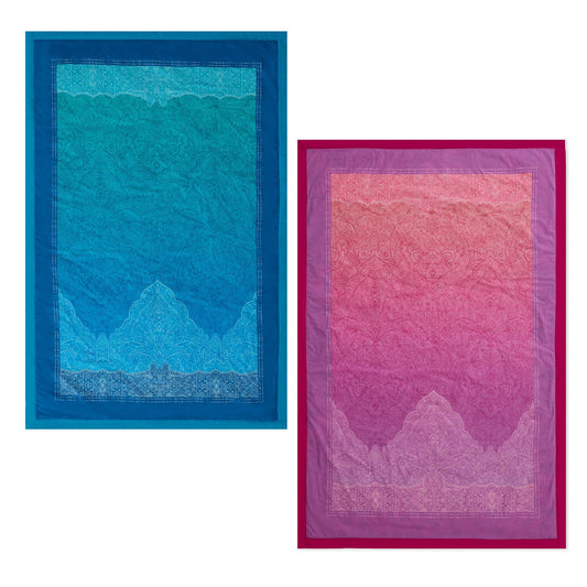 Bassetti Granfoulard Plaid Decke Wohndecke Dolceacqua P1 pink blau 135x190