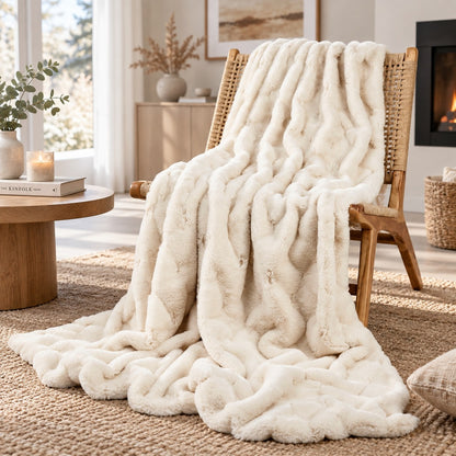 Star Home Wohndecke Felldecke Webpelz Rhombus creme 150x200