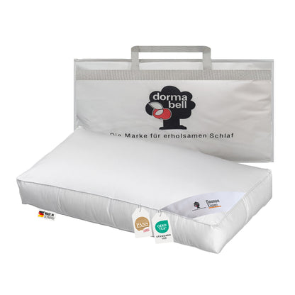 ein Nackenstuetzkissen 40x80 mit oekotex Label Daunenkissen