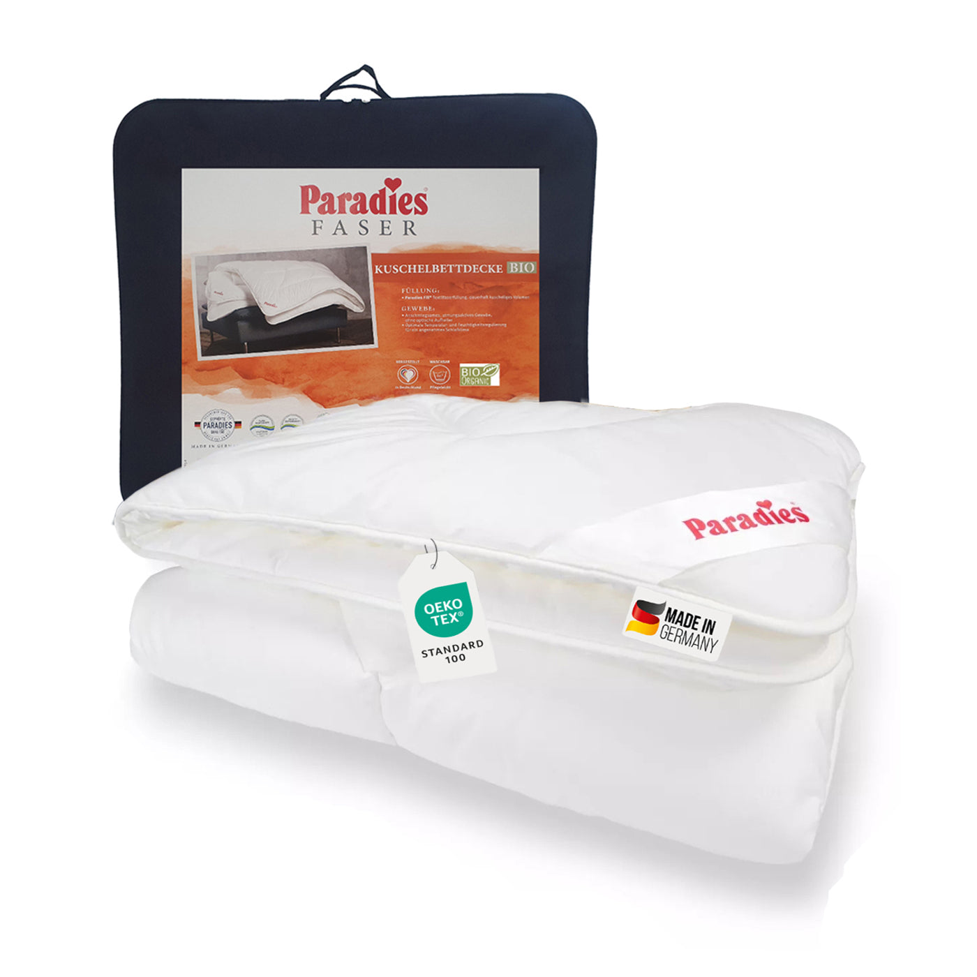 Paradies Royal Satin Bio 4 Jahreszeiten Bettdecke medium warm 155x220