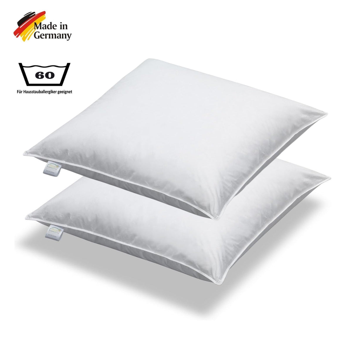 2 Stück Kissen Kopfkissen Sofakissen Füllkissen Federn 40 x 40 cm – bettenhaus-breuer