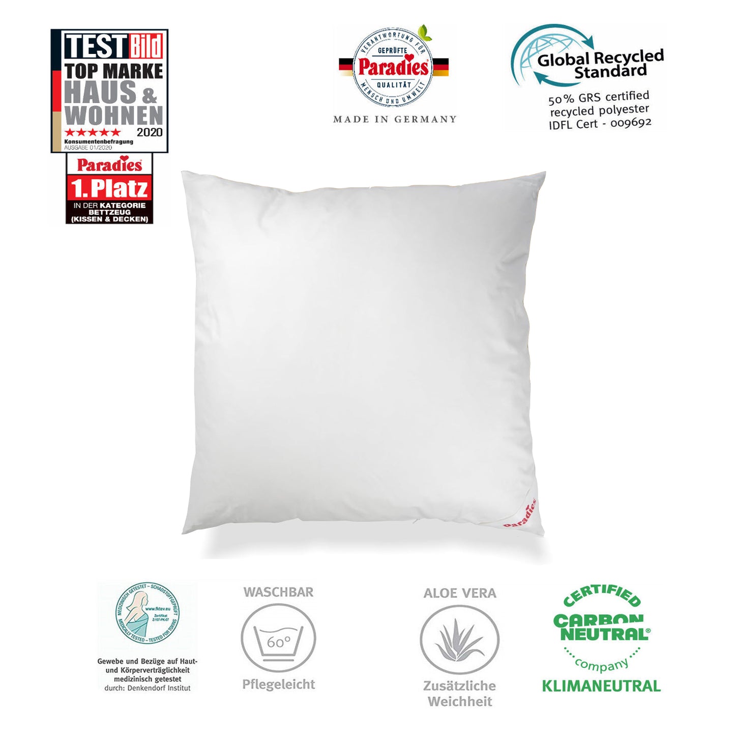 Paradies Ganzjahresdecke Bettenset Halia medium + Kissen Softy 135x200