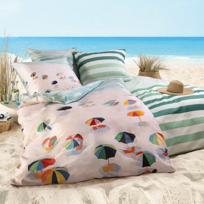 Sympathica Bettwäsche Mako Satin 5135 Streifen türkis mint 135x200