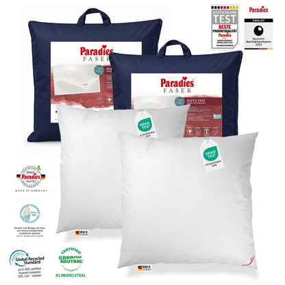 2 x Paradies Kopfkissen Softy fest 80x80 hohes Bauschvolumen Außensteg