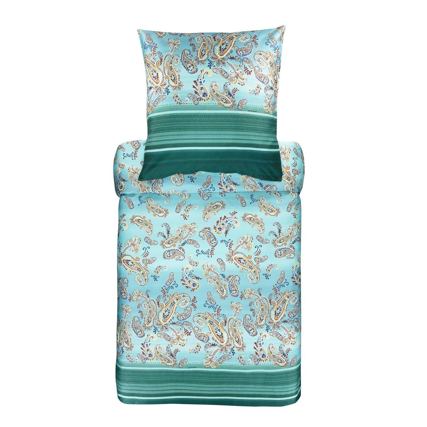 Bettwäsche Bassetti Mako Satin Tosca V1 smaragdgrün mint 135x200