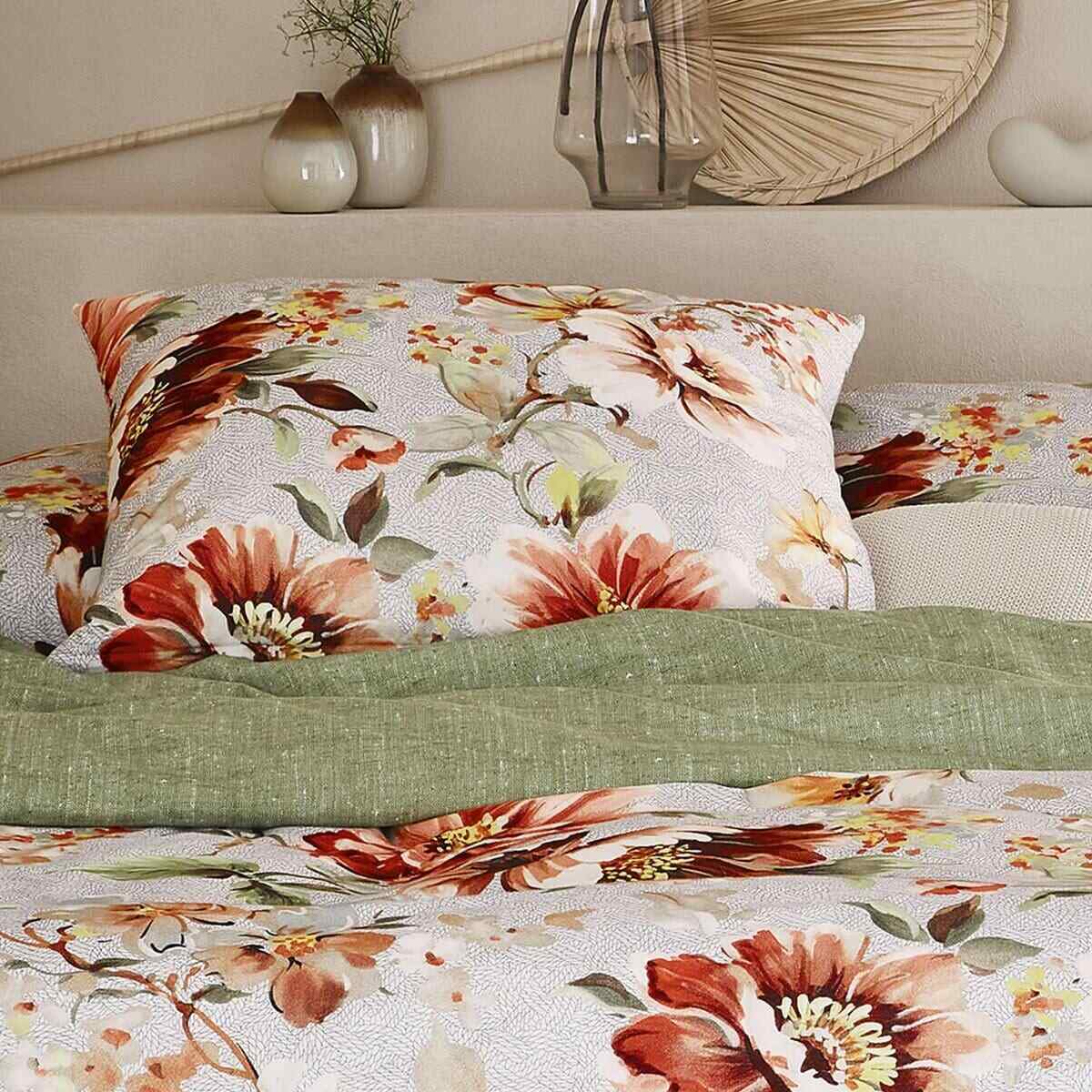 Irisette Flausch Cotton Bettwäsche Zobel 8854-90 Blumen Natur 135x200