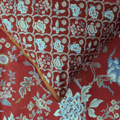 Bettwäsche Bassetti Mako Satin Vicenza R1 Blumen Ranken Rot 155x220