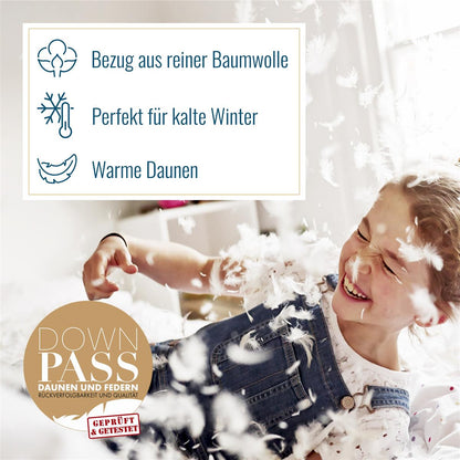 Super warme 100% Winter Hochsteg Daunen Bettdecke 1390g Daunen 155x220