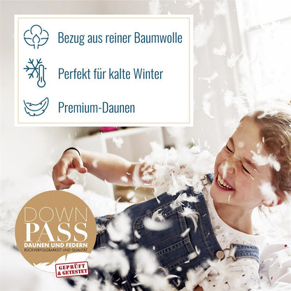 Polarwarm Hochsteg Daunenbett 100% neue Daunen Klasse1 1040g 135x200