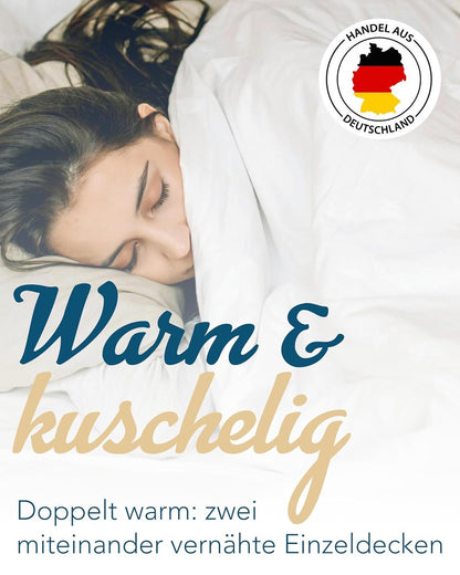 Warme Allergiker Winter Bettdecke Duo Steppbett Klimafaser 135x200 60°