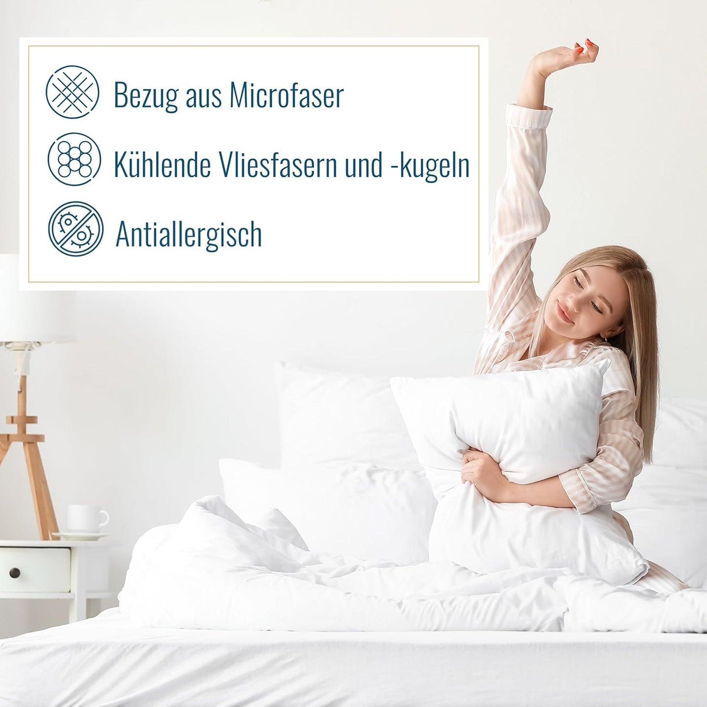 Klima Plus Allergiker Kopfkissen thermoregulierend Mikrokapseln 40x80