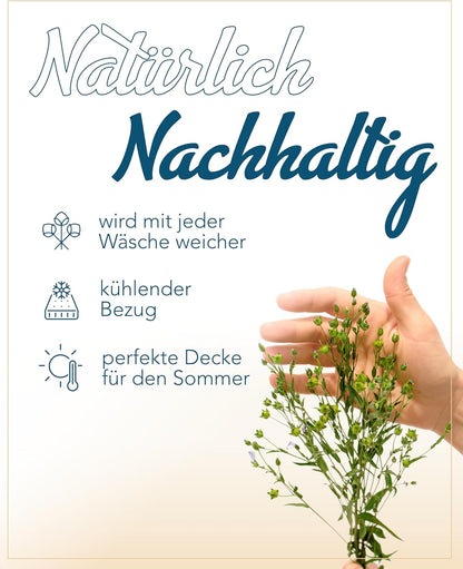 Sommerdecke Leinen Sommer Bettdecke Sommerbett 135x200 60°C Allergiker