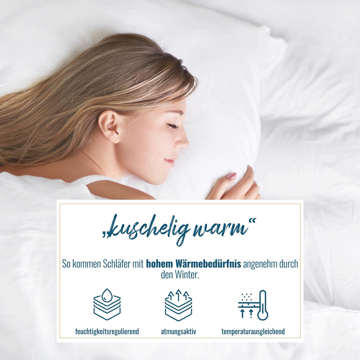 Extra warme 100% Winter Daunendecke Holsteiner Daunen 135x200 1380g