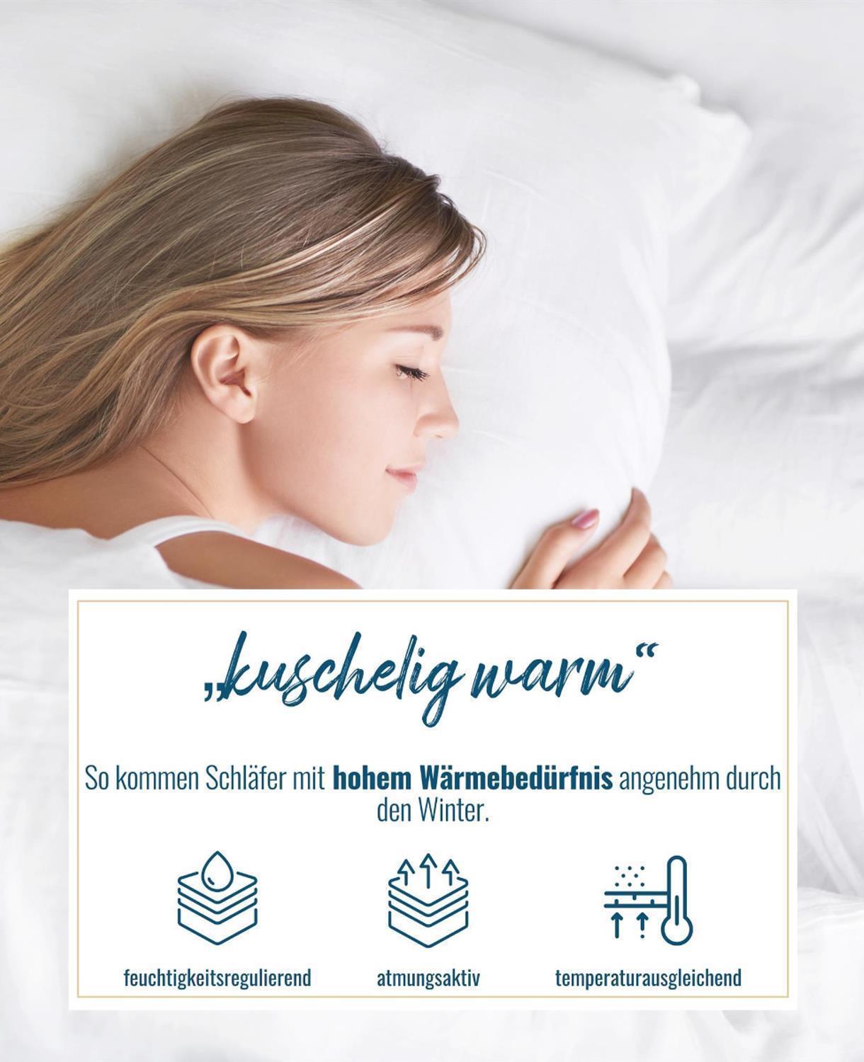 Extra warme Winterdecke Duo Bettdecke Klimafaser 155x220 60° Wäsche HW