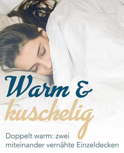 2 Stk extra warme Winter Bettdecke Duo Steppbett Baumwollbezug 135x200
